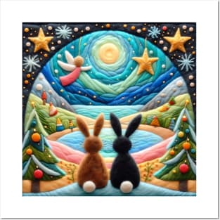 Christmas Bunnies Posters and Art